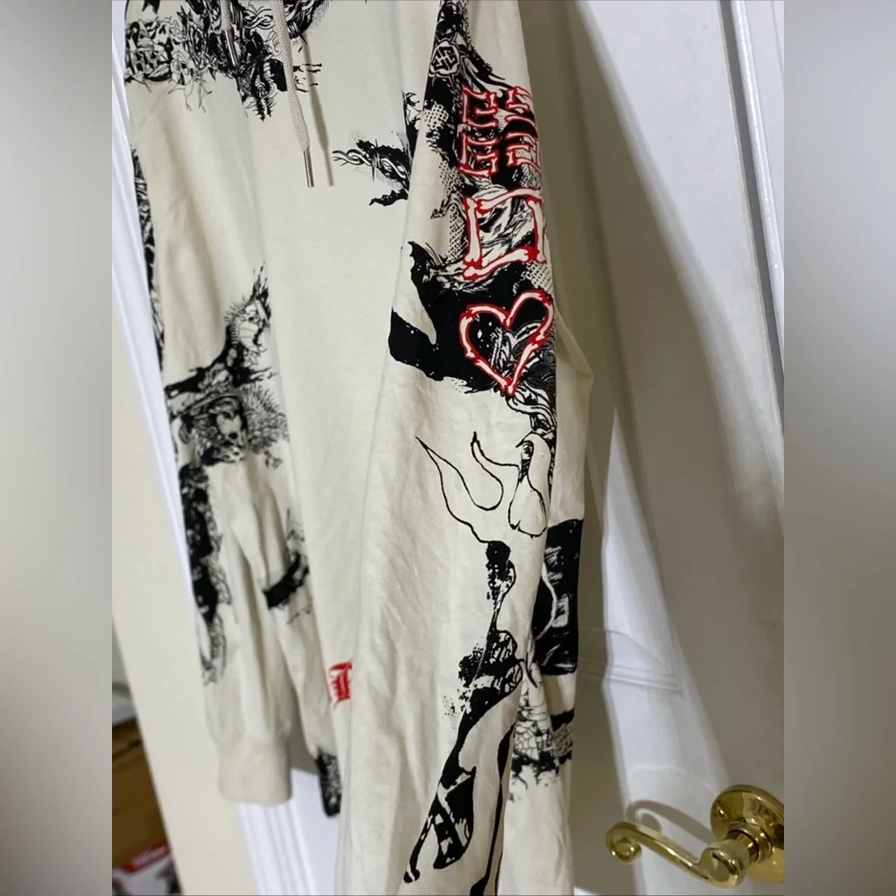 Givenchy MEN’S GOTHIC OVERSIZED HOODIE Size SMALL VGC Made in Portugal - Picture 9 of 16